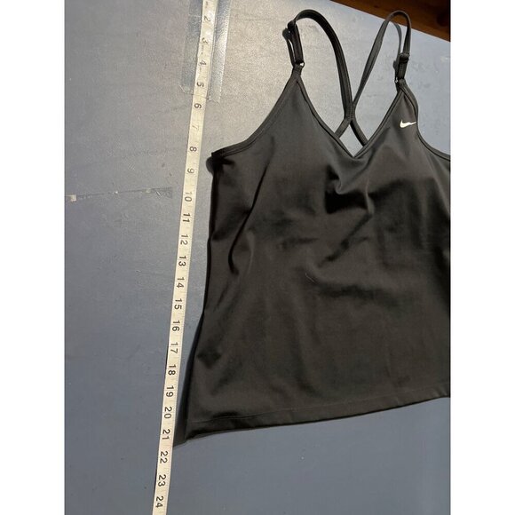 Nike Womens Black Strappy V-Neck Sports Tank Top M Beachy Swim Tropical Vacation - Picture 6 of 11